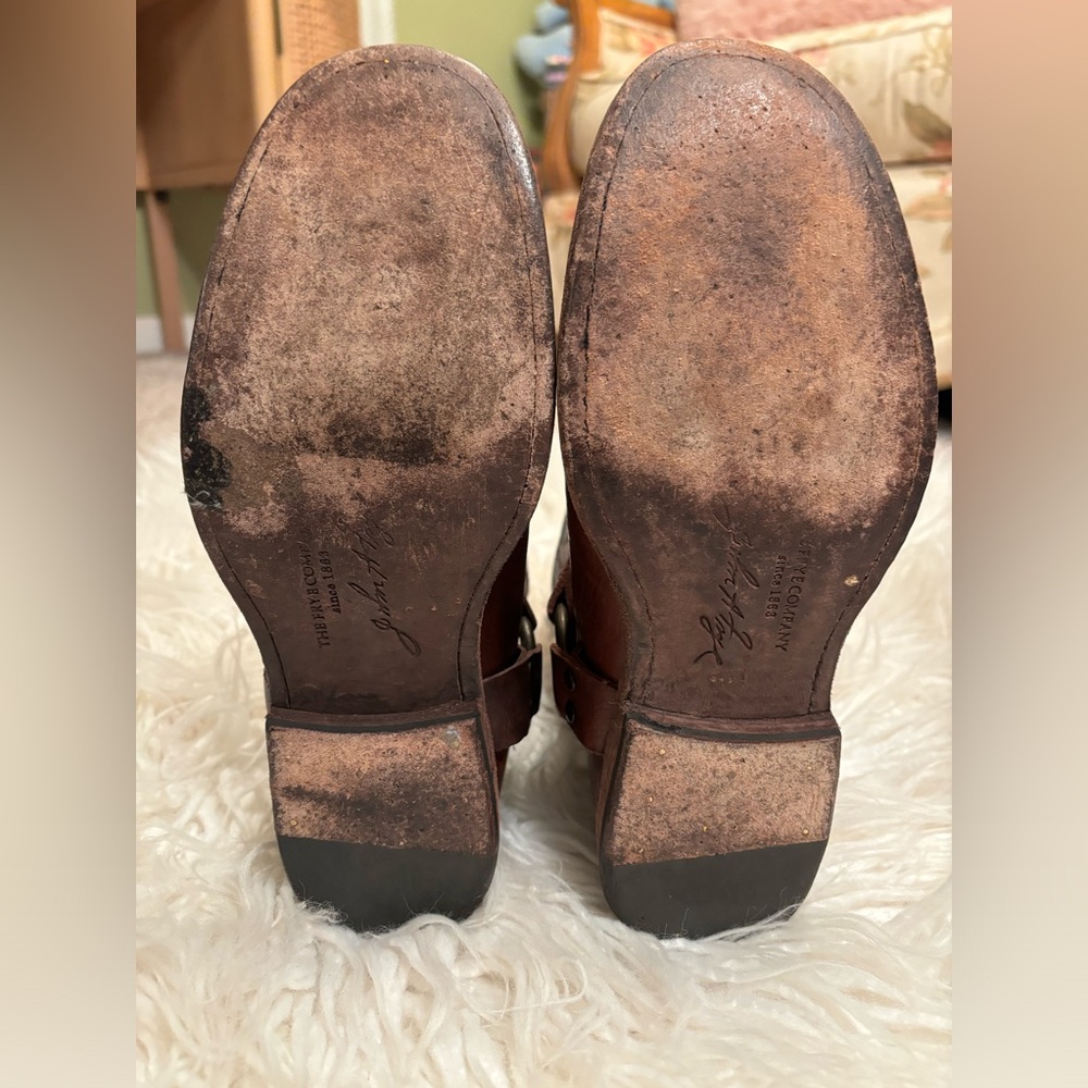 Frye Dark Brown Leather Ankle Booties - Picture 4 of 10